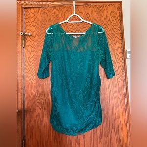 Teal lace shirt